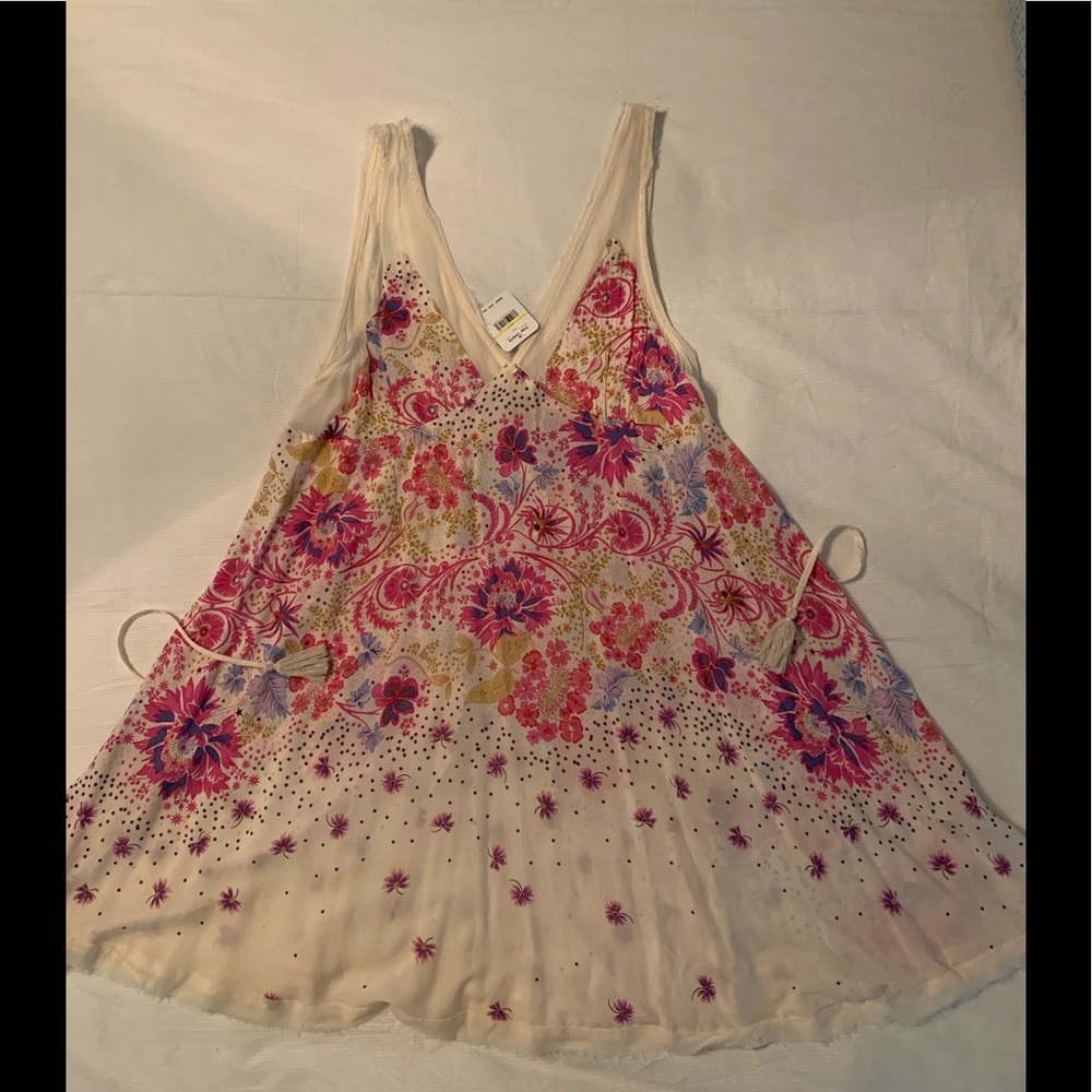 Free people new w/tags ivory floral dress.